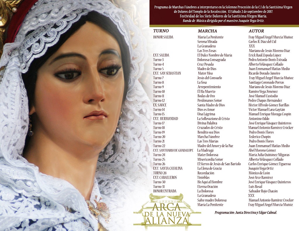 Alegoria Programa de Marchas Virgen de Dolores Recoleccion 00