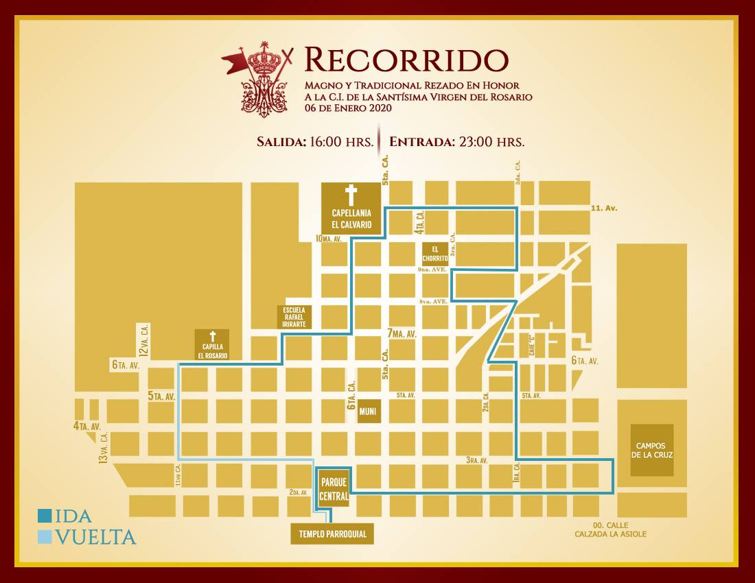 Recorrido Virgen del Rosario Amatitlan