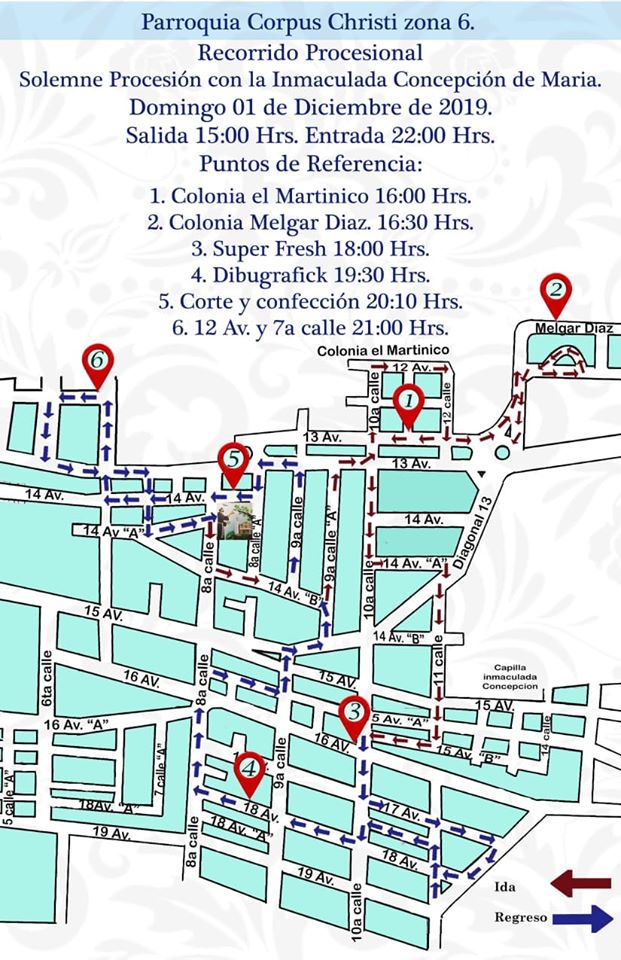 Recorrido INmaculada Concepcion Del Martinico