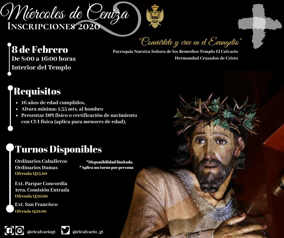 Inscripciones Nuevos Devotos Calvario