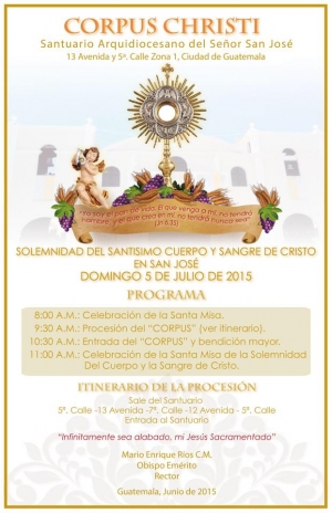 Solemne Procesión de Corpus Christi en el Santuario Arquidiocesano del Señor San Jose 2016