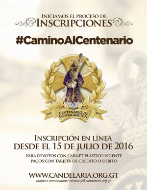 Inician Inscripciones en linea para la procesión del Centenario de Jesús de Candelaria