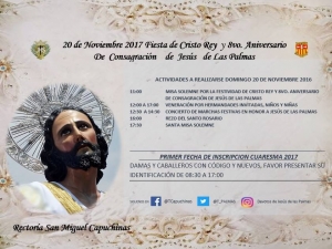 [Afiche] Actividades a realizarse por la Velación de Jesús de las Palmas Festividad Cristo Rey
