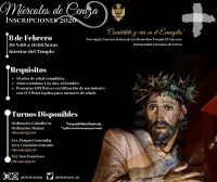 Inscripciones Nuevos Devotos Jesús Nazareno de la Justicia, Miércoles de Ceniza 2020