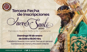 [Inscripciones 2020] Tercera Fecha de Inscripciones Templo de Candelaria
