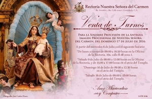Apoya la procesión de la Virgen del Carmen de la Rectoría de Nuestra Señora del Carmen