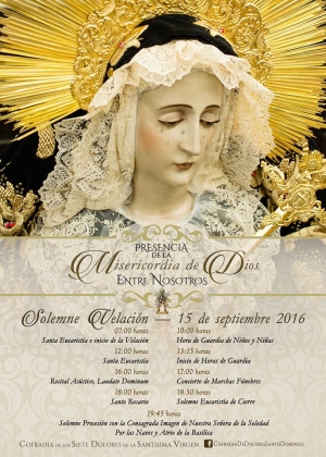 Actividades a Realizarse por la Velación Anual Nuestra Señora de Soledad Templo de Santo Domingo