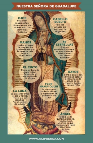 Detalles de la Imagen de la Virgen de Guadalupe