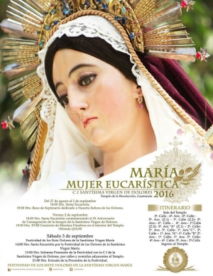 Festividad de los siete dolores de Maria Santisima y la Hermandad de Dolores de La Recolección realizara las siguientes actividades