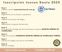 Inscripciones en Linea, Jesús de Candelaria, Procesión de Jueves Santo 2020