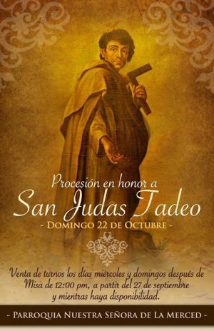 [Afiche] Procesión y venta de Turnos para la Procesión de San Judas Tadeo