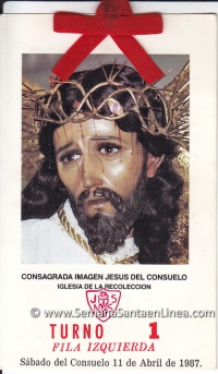 Turnos de Jesús Nazareno del Consuelo Sábado de Ramos de 1987 a 1997