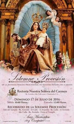 Recorrido de la Procesión de la Virgen del Carmen de la Rectoria de Nuestra Señora del Carmen