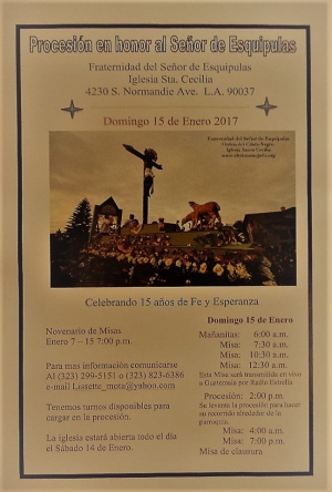 Festividad y procesión del Cristo de Esquipulas "Cristo Mojado" en Los Ángeles California
