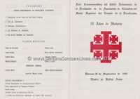 Programa del Acto Conmemorativo 28 de Septiembre de 1990 Asociaci&oacute;n de Cruzados del Santo Sepulcro