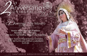 Procesión Extraordinaria 2do Aniversario de Consagración de la Virgen de Dolores del Templo de San Jose