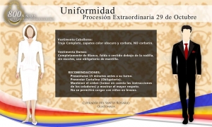 Uniforme y recomendaciones para la Procesión del Sábado 29 de Octubre Virgen del Rosario del Templo de Santo Domingo
