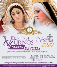 Inscripción Nuevas Devotas Procesión Virgen de Dolores y Nuestra Señora de Soledad Templo de la Recolección Semana Santa 2020