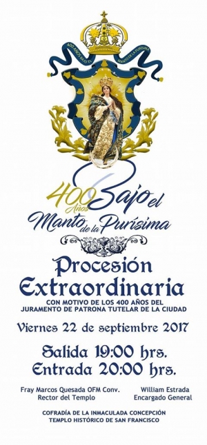 [Afiche] Procesión Extraordinaria Inmaculada Concepción del Templo de San Francisco